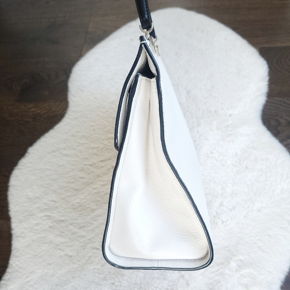 RARE Kate Spade NY Rosaline Bow Black & White Leather Satchel Shoulder B… - Picture 13 of 16